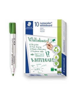 PAQUET DE 10 MARQUEURS TABLEAU LUMOCOLOR STAEDTLER VERT - 1