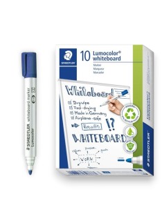 PAQUET DE 10 MARQUEURS TABLEAU LUMOCOLOR STAEDTLER BLEU - 1