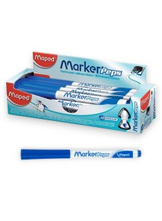 PAQUET DE 12 MARQUEURS ARDOISE MARKER'PEPS MAPED BLEU - 1