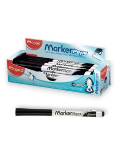 PAQUET DE 12 MARQUEURS ARDOISE MARKER'PEPS MAPED NOIR - 1