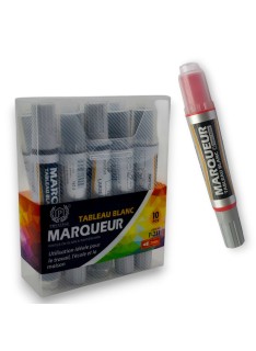 PAQUET DE 10 MARQUEURS TABLEAU RECHARGEABLE PRESTIGE ROUGE - 1