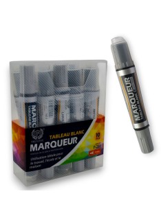 PAQUET DE 12 MARQUEURS TABLEAU RECHARGEABLE PRESTIGE NOIR - 1