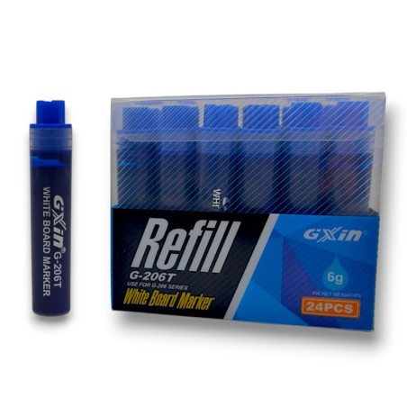 PAQUET DE 24 RECHARGES MARQUEUR TABLEAU GXIN BLEU - 1