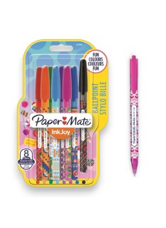 POCHETTE DE 8 STYLOS A BILLE COULEURS CANDY INKJOY WRAP - 1