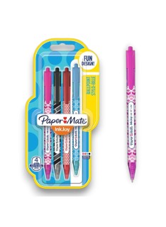 POCHETTE DE 4 STYLOS A BILLE INKJOY 100 RETRACTABLE PAPERMATE - 1