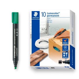 PAQUET DE 10 MARQUEURS PERMANENT LUMOCOLOR STAEDTLER VERT - 1