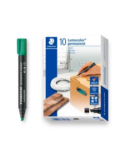 PAQUET DE 10 MARQUEURS PERMANENT LUMOCOLOR STAEDTLER VERT - 1