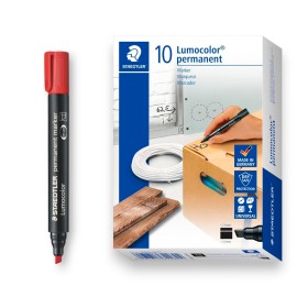 PAQUET DE 10 MARQUEURS PERMANENT LUMOCOLOR STAEDTLER ROUGE - 1