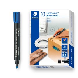 PAQUET DE 10 MARQUEURS PERMANENT LUMOCOLOR STAEDTLER BLEU - 1