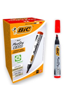 PAQUET DE 12 MARQUEURS PERMANENT BIC ROUGE - 1