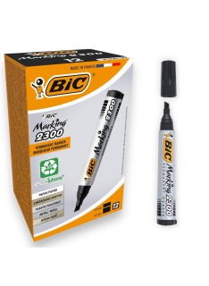 PAQUET DE 12 MARQUEURS PERMANENT BIC NOIR - 1