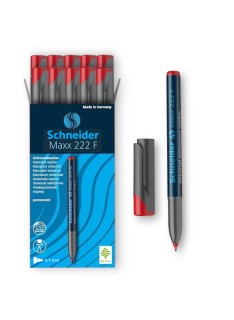 PAQUET DE 10 MARQUEURS PERMANENT 222F SCHNEIDER ROUGE - 1