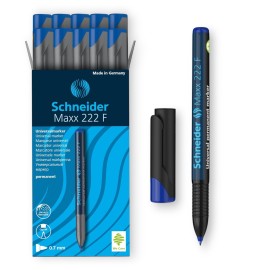 PAQUET DE 10 MARQUEURS PERMANENT 222F SCHNEIDER BLEU - 1