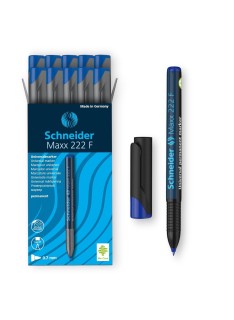 PAQUET DE 10 MARQUEURS PERMANENT 222F SCHNEIDER BLEU - 1