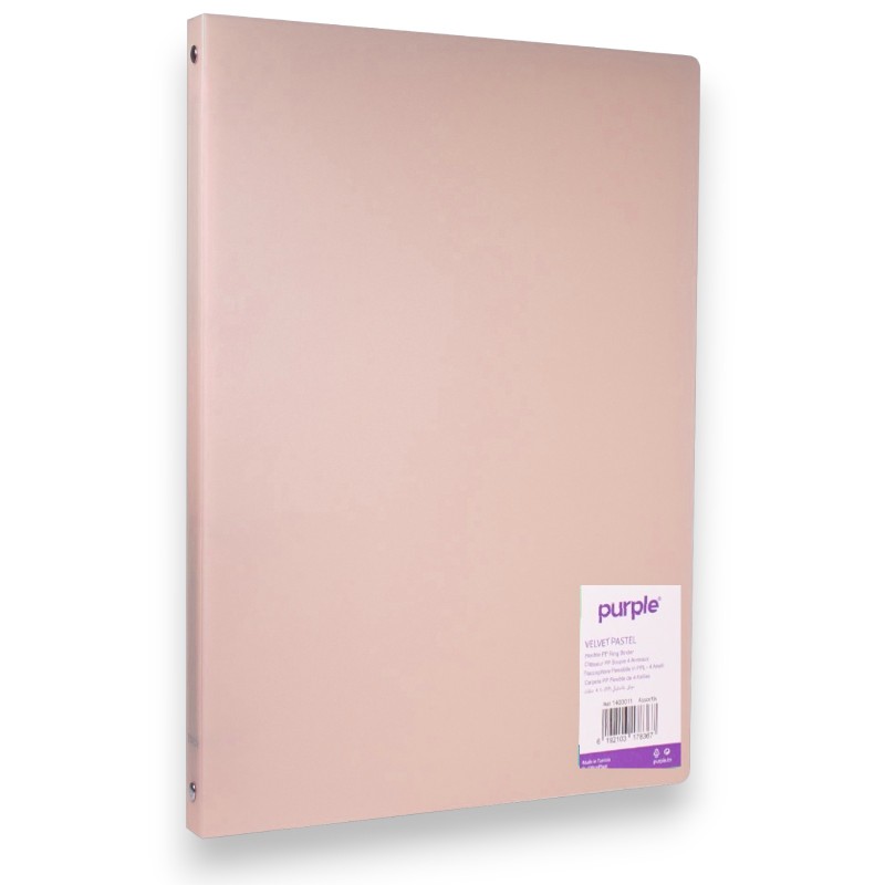 CLASSEUR A4 PP PURPLE SOUPLE PASTEL 20MM OFFICE PLAST ROSE - 1