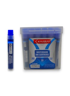 PAQUET DE 36 RECHARGES MARQUEUR TABLEAU KALBRAY BLEU - PETIT MODELE - 1