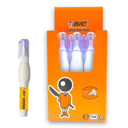 PAQUET DE 10 CORRECTEURS STYLO 7ML BIC - 1