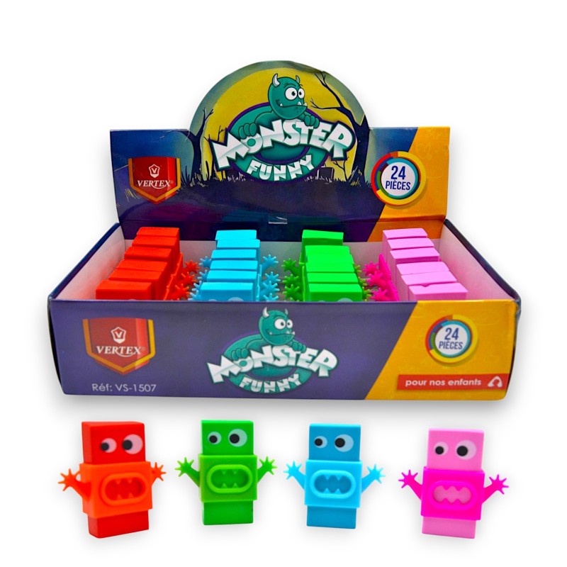 PAQUET DE 24 GOMMES CROC MONSTRE VERTEX - 1 PAQUET DE 24 GOMMES CROC MONSTRE VERTEX - 1