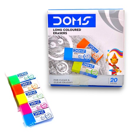 PAQUET DE 20 GOMMES COLOREES PETIT MODELE DOMS - 1