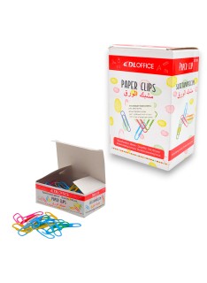 PAQUET DE 10 BOITE DE 100 TROMBONNES 28MM COULEUR DLOFFICE - 1