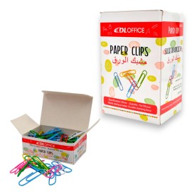 PAQUET DE 10 BOITE DE 100 TROMBONNES 33MM COULEUR DLOFFICE - 1