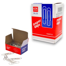 PAQUET DE 10 BOITE DE 100 TROMBONNES 33MM ARGENTES (SILVER) DINGLI - 1