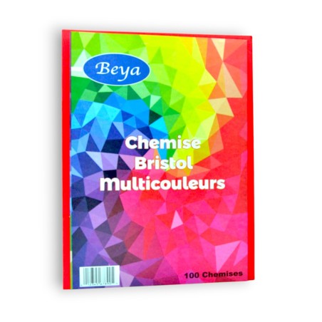 CHEMISE BRISTOL COULEUR 180G PAQUET DE 100 BEYA - 1