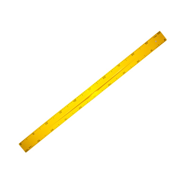 Règle plastique incassable jaune graduée 1m