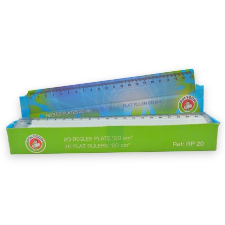 PAQUET DE 20 REGLE DE 20CM POLYGOM - 1