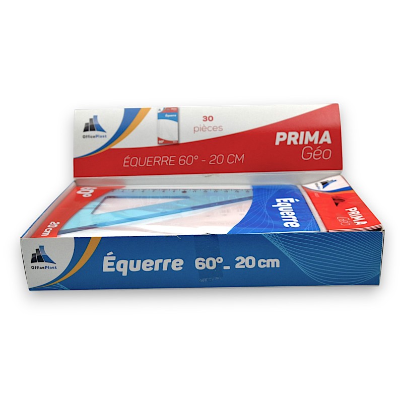 PAQUET DE 30 EQUERRE 20CM/60° PEGBORDABLE PRIMA GEO OFFICEPLAST - 1 PAQUET DE 30 EQUERRE 20CM/60° PEGBORDABLE PRIMA GEO OFFICEPLAST - 1