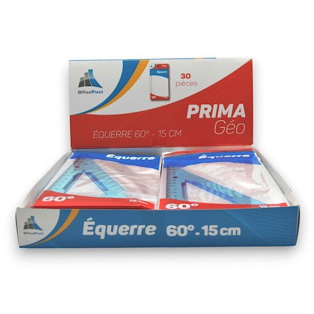 PAQUET DE 30 EQUERRE 15CM/60° PEGBORDABLE PRIMA GEO OFFICEPLAST - 1