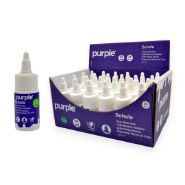 PAQUET DE 24 COLLE BLANCHE 30ML PURPLE - 1