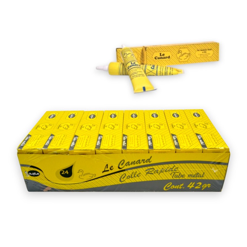 PAQUET DE 24 COLLE EN TUBE METAL LE CANARD MAJED - 1 PAQUET DE 24 COLLE EN TUBE METAL LE CANARD MAJED - 1