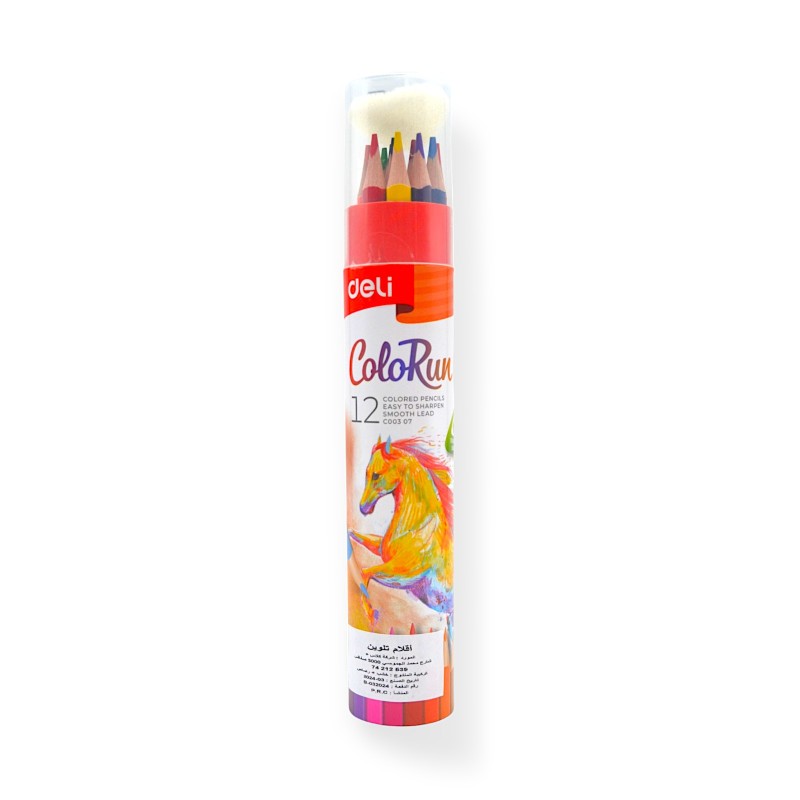 CRAYON COULEUR 12/18 + TAILLE CRAYON EN BOITE COLORUN DELI - 1