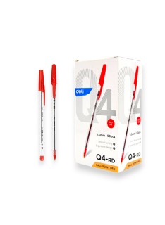 PAQUET DE 50 STYLO A BILLE DELI ROUGE - 1