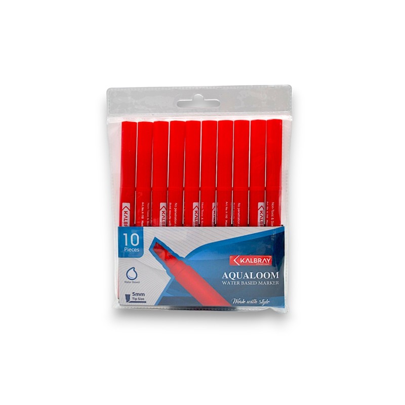 POCHETTE DE 10 MARQUEURS AQUALOOM KALBRAY ROUGE - 1