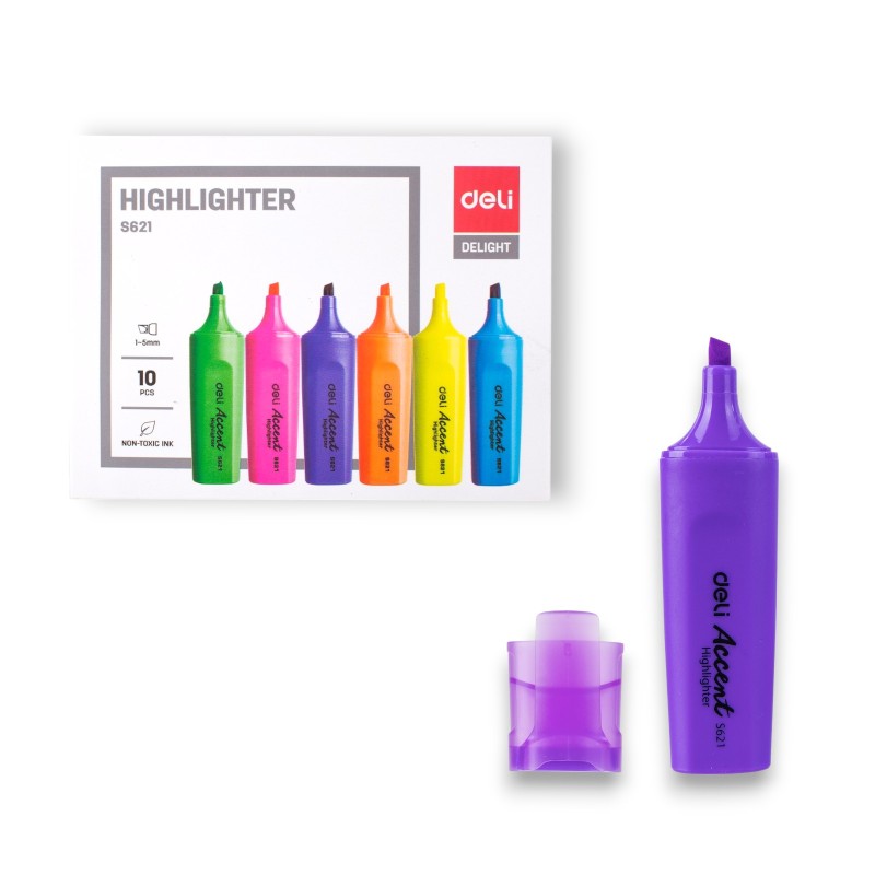 PAQUET DE 10 SURLIGNEUR VIOLET DELI - 1 PAQUET DE 10 SURLIGNEUR VIOLET DELI - 1
