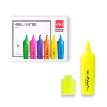 PAQUET DE 10 SURLIGNEUR JAUNE DELI - 1