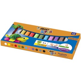 PATE A MODELER PAQUET DE 12 PLASTICINE BIC - 1