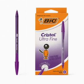 STYLO A BILLE - BIC ULTRA FINE - PAQUET DE 12 - VIOLET - 1