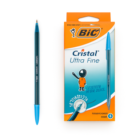 STYLO A BILLE - BIC ULTRA FINE - PAQUET DE 12 - TURQUOISE - 1