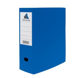 BOITE ARCHIVE PLASTIQUE 10CM COULEUR BLEU OFFICEPLAST - 1