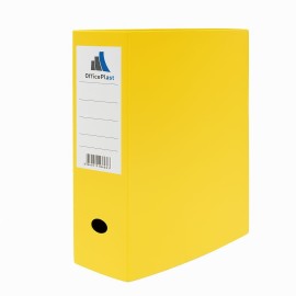 BOITE ARCHIVE PLASTIQUE 10CM COULEUR JAUNE OFFICEPLAST - 1