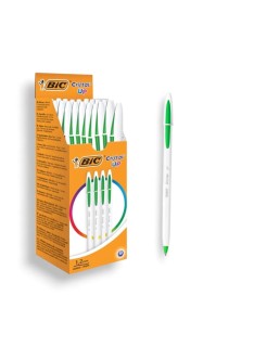 PAQUET DE 20 STYLOS A BILLE BIC UP CRISTAL VERT - 1