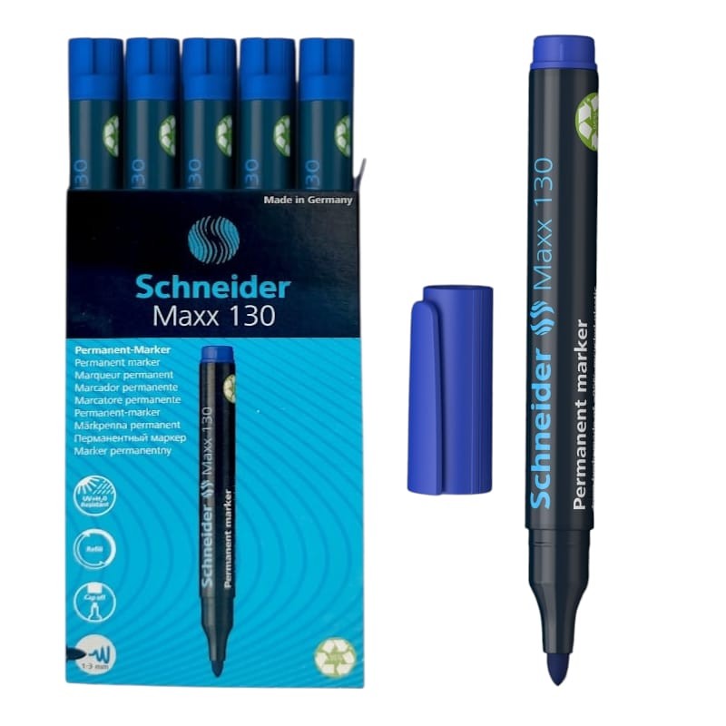 Marqueur Permanent SCHNEIDER Maxx 130 Bleu - Paquet De 10 - Ref 113003 - 1