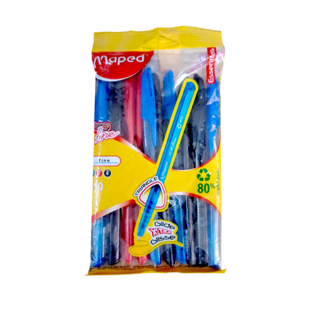 POCHETTE DE 10 STYLOS A BILLE MAPED REF 224210 - 1